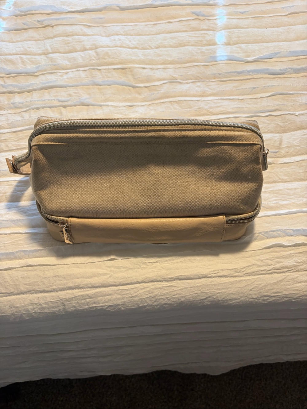 BEIS Beige Canvas Travel Dopp Kit